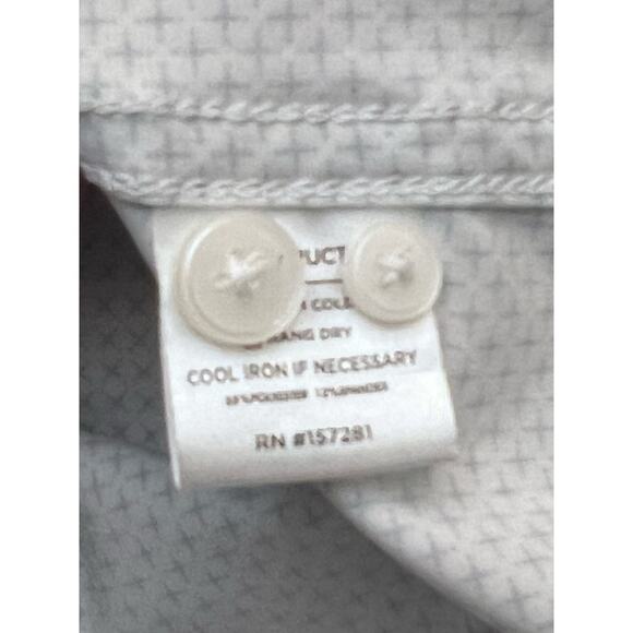 Mizzen & Main Leeward Dress Shirt Sz M Collared L/S White/Blue Geometric Preppy - Picture 5 of 6